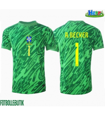 Brasilien Alisson Becker #1 Målvakt Hemmatröja Copa America 2024 Kortärmad